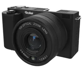 Rollei Compactline 10x Flip Screen schwarz / 64 MP / 10-facher Zoom / Ausklappbares 2,88-Zoll-LCD / 4K-Video / microSD