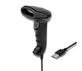 Qoltec 50866 Laserleser 1D schwarz / USB / 1,8 m Kabellänge