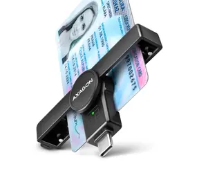 Axagon CRE-SMPC, USB-C PocketReader Kontaktkartenleser SMART (eCivic)