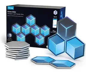 Govee Glide Hexagon weiß 7-teilig Meteor Grey / dekorative LED-Beleuchtung / Bluetooth / WLAN / RGBIC