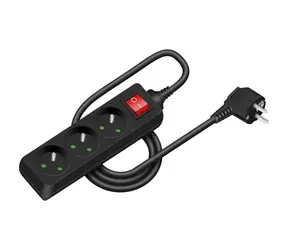 Retlux RPC 18B Verlängerungskabel mit Schalter 3 Steckdosen 3×1,0mm 1,5m schwarz