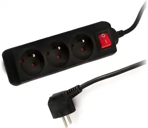 Retlux RPC 20B Verlängerungskabel mit Schalter 3 Steckdosen 3×1,0mm 3M schwarz