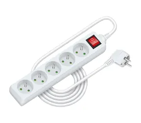 Retlux RPC 30 Verlängerungskabel mit Schalter 5 Steckdosen 3×1,0mm 3M weiß