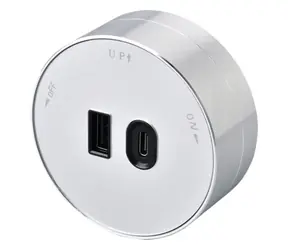 Viking Steckdosenmodul A60 silber / 1x USB-A + 1x USB-C