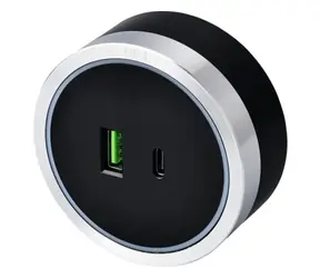 Viking Steckdosenmodul A60 silbergrau / 1x USB-A + 1x USB-C