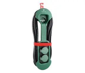 Viking R280 Steckdosenleiste schwarz grün / 2x AC 230V / IP44 / 8 m