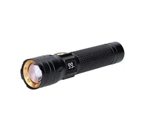 Solight WN54 LED-Taschenlampe mit Display, wiederaufladbar, 200 lm, Zoom, Li ION