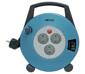 Retlux RPC 54 Verlängerungskabeltrommel 10 m / 3 × 1,5 mm / 3 Steckdosen / IP20