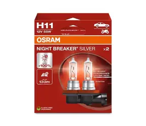 OSRAM Halogenlampe H11 Night Breaker Silber / +100% / 12V / 1350lm / Ohne Reflektor