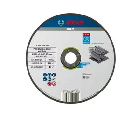 BOSCH 2608603406 / Trennscheibe für Edelstahl / Durchmesser 180 x 22,23 mm / Schnittbreite 1,6 mm