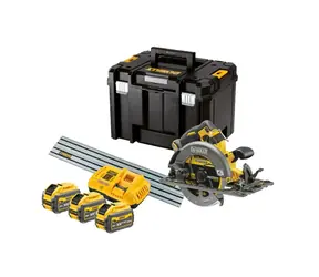 DeWalt DCS579NTA / Akku-Kreissäge / 54 V / Sägeblatt 190 mm / 3 x 9,0 Ah Akkus + Ladegerät + Koffer