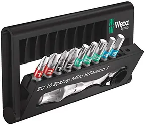 Wera Bit-Check 10 Zyklop Mini BiTorsion 1 / Ratsche mit Bits