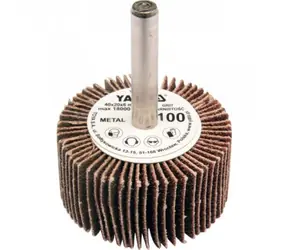 YATO Schleiffächerscheibe / Radial 40x20 mm / Schaftdurchmesser 6 mm / Körnung 80