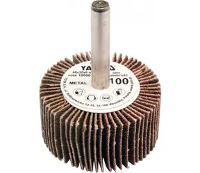 YATO Schleifscheibe mit Fächerscheibe / Radial 40x20 mm / Schaftdurchmesser 6 mm / Körnung 120