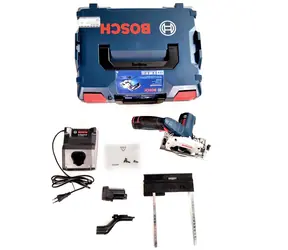 BOSCH GKS 12V-26 - 2x Akku / Akku-Kreissäge / 12V / 1400 U/min / Durchmesser 85mm / Tiefe Querschnitt 26,5 mm / 2x Akku und Ladegerät