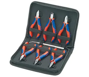 Knipex 002016 Set mit Zangen für Elektronik 7-tlg