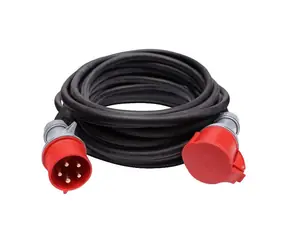 Solight -Verlängerung 400V-32A Versorgung - Stecker 1 Buchse 15m schwarz / 5 x 2,5mm2