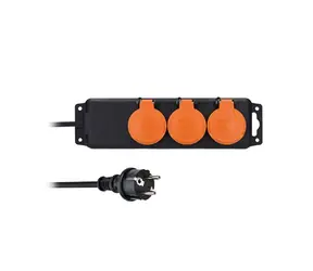 Solight Verlängerungskabel IP44 3 Steckdosen 10m / Gummikabel / Outdoor / 3 x 1,0mm2 / 230V-10A max