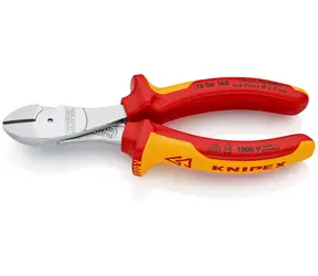 Knipex 74 06 160 Kraft-Seitenspaltzange VDE 160 mm / halbhart: 3,4 mm / hart: 2,5 mm / bespannt: 2 mm