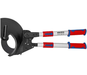 Knipex 95 32 100 Kabelzange (Ratschenprinzip mit Verriegelung) mit Teleskopgriffen. 680 mm/ 100 mm/ 960 mm2/ MCM 1900