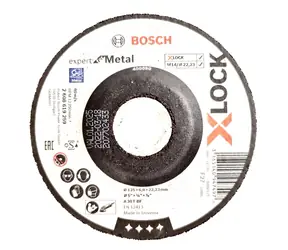 BOSCH Expert for Metal des X-LOCK-Systems 2608619259 / Schleifscheibe mit versetzter Mitte / 125 x 6 x 22,23 mm / A 30 T BF