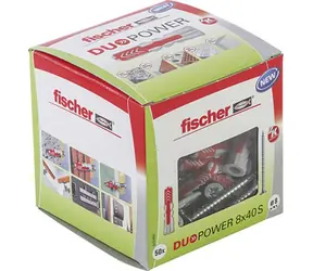 fischer DuoPower 8x40 S LD Dübel mit Schrauben 50 Stk.