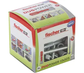 fischer DuoPower 10x50 S LD Dübel mit Schrauben 25 Stk