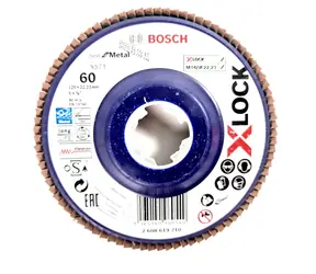 BOSCH X571 Best for Metal 2608619210 / Fächerschleifscheibe / X-LOCK / Korn 60 / 125x22,23mm 