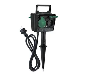 Solight PG02 Gartenpfahl 4 Steckdosen 1,5m / Gummikabel / IP44