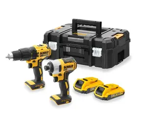 DeWalt DCK2060D2T / Akku-Werkzeugset / Bohrmaschine DCD778 & Schlagschrauber DCF787 / 18 V / 2x 2,0 Ah / Ladegerät & Koffer