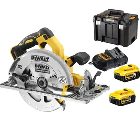 DeWalt DCS572P2 / Akku-Kreissäge / 18 V / 184 mm Sägeblatt / 2x 5,0 Ah