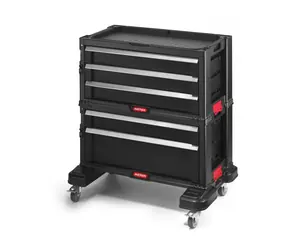 Keter Schrank mit 5 Werkzeugschubladen auf Lenkrollen schwarz / fahrbar / 56,2 x 50,2 x 28,9 cm