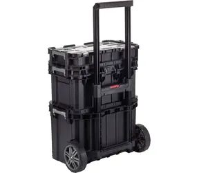 Keter Rollwerkstatt schwarz / mobiler Werkzeugkasten / 38 x 71 x 57 cm