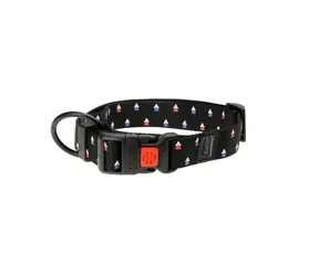 Karlie ASP Mix&Match-Halsband, schwarzes Dreiecksmotiv - Größe L/XL 45-65 cm, 25 mm