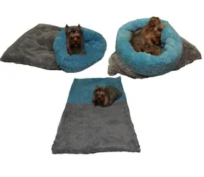 Marysa DE LUXE Bett 3 in 1 für Hunde grau-hellblau - Größe XL