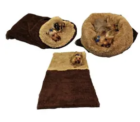 Marysa DE LUXE Bett 3 in 1 für Hunde dunkelbraun-beige - Größe XL