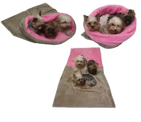 Marysa Bett 3 in 1 für Hunde beige-hellrosa - Größe XXL