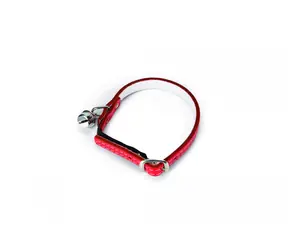 Beeztees Halsband für Katzen, Leder, Rot, 23,5-28 cm x 10 mm