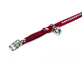 Beeztees SWAROVSKI Halsband für Katzen, rot, 24-30 cm x 10 mm