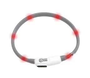 Flamingo LED-Leuchthalsband für Katzen schwarz - Umfang 20-35 cm