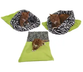 Marysa 3 in 1 Katzenbett hellgrün - ZEBRA - Größe XL