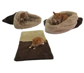 Marysa DE LUXE 3in1 Katzenbett dunkelbraun-beige - Größe XL