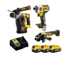 DeWalt DCK305P3T / Akkuset DeWalt DCH273 + DCF887 + DCG405 / 3x 5,0Ah Akkus / 2x Koffer / Ladegerät