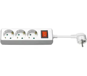MicroConnect Verlängerungskabel 3 Steckdosen 1,5m weiß / mit Schalter / Schuko
