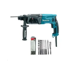 Makita HR2470X16 / Schlagbohrer + Bohrer- und Meißelset / 780 W / SDS- PLUS / 1100 U/min / 4500 Schläge/min / 2,4 J