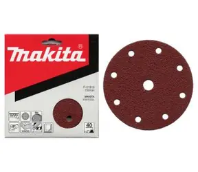 Makita P-32007 / Schleifpapier für Holz | Metall | Stein / Körnung 320 / Durchmesser 150 mm / 9 Löcher / 10 Stück
