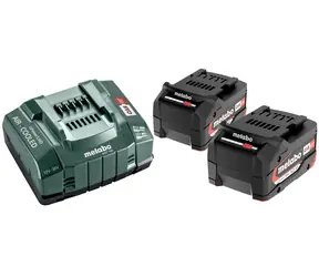 Metabo 685051000 Ladegerät-Set ASC 145 + 2x Akkus / 18V / 2x5,2Ah / Li-Power