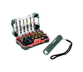 Metabo 626721000 Box mit SP-Bits + Mini-Taschenlampe 29-tlg