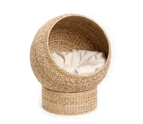 Karlie BANANA Katzenbett aus Korbgeflecht in Beige, 47 x 47 x 6 cm