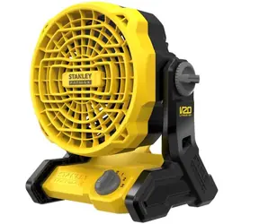 Stanley V20 SFMCE001B / Batteriebetriebener Lüfter / 3 Geschwindigkeiten / einstellbarer Winkel / Durchmesser 178 mm